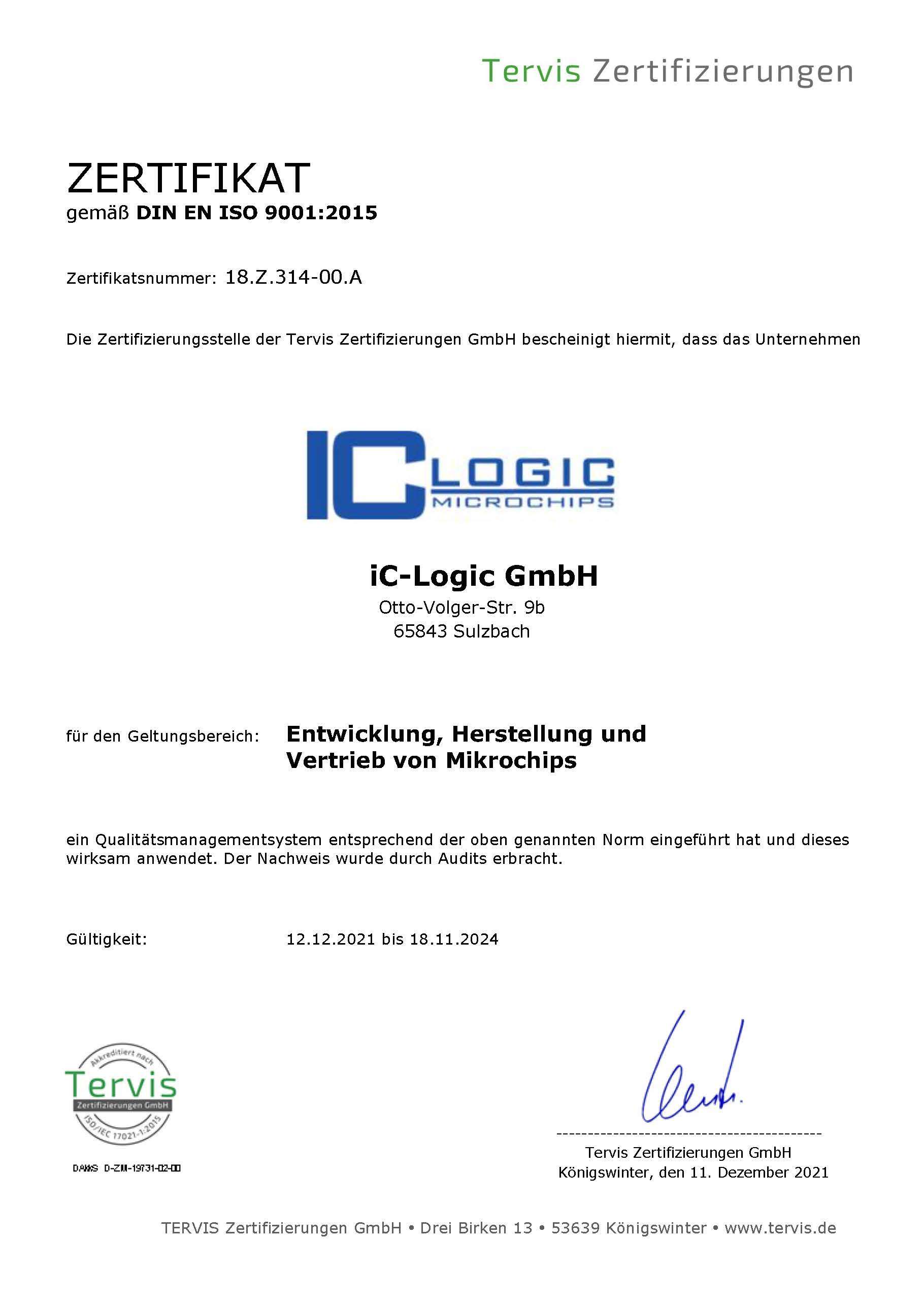Zertifikat IC Logic